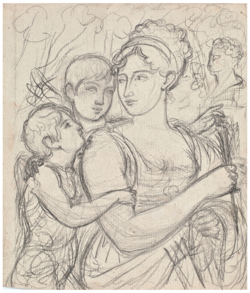 Imagen de la obra: "Estudio para el retrato de Josefa Tudó con sus hijos, Manuel y Luis Godoy"