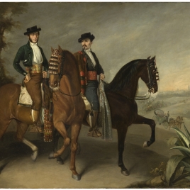El marqués de la Motilla y el conde del Águila, a caballo