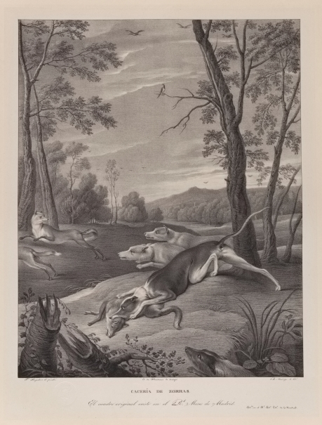 Imagen de la obra: "Zorras perseguidas por perros"