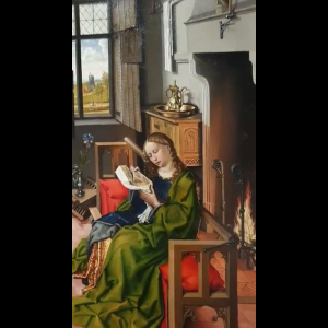 “Santa Bárbara” y “San Juan Baustista y el maestro franciscano Enrique de Werl” (1438), de Robert Campin