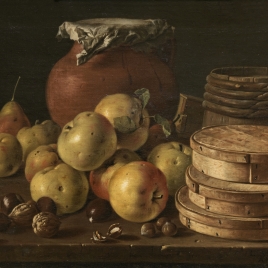 Still Life with Apples, Nuts, Boxes of Sweets and Vessels