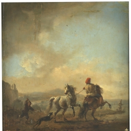 Horses startled by a Dog