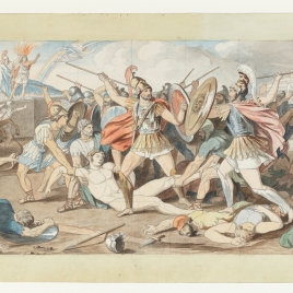 La disputa de griegos y troyanos por el cuerpo de Patroclo