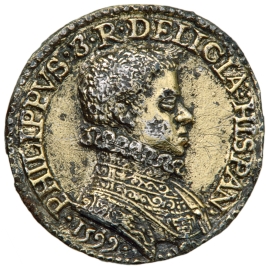 Imagen de Felipe III, rey de España - Emblema de la Proclamación de Felipe III en Granada (''REX VERO LETABITVR IN DEO'')