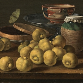 Still Life with Limes, Box of Jelly, Butterfly and Vessels