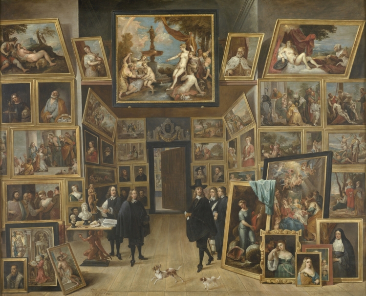 El archiduque Leopoldo Guillermo en su galería de pinturas en Bruselas