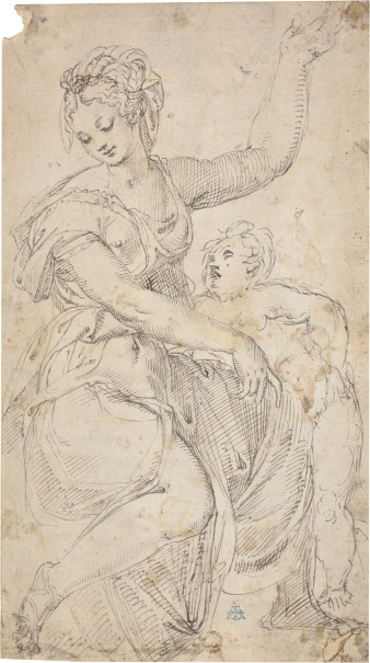 Image of the artwork: "Seated woman with a nude child"