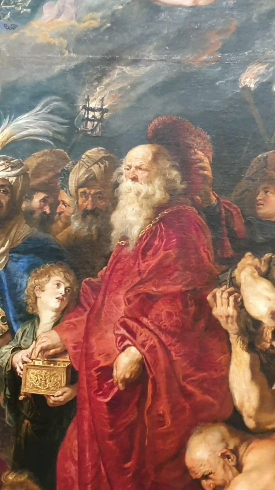 Mismo modelo, distintos personajes: el "Santo Tomás" (hacia 1610) y Melchor en " La Adoración de los Magos" (1609) de Rubens