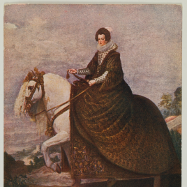 La reina Isabel de Borbón, a caballo