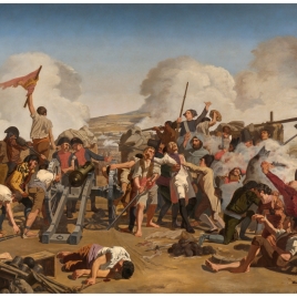 El capitán Romeo muere rechazando a los franceses en la batería de la Puerta del Carmen. Episodio del primer sitio de Zaragoza