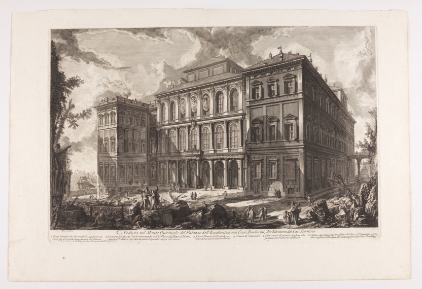 Imagen de la obra: "Vista del palacio Barberini en el Quirinal"