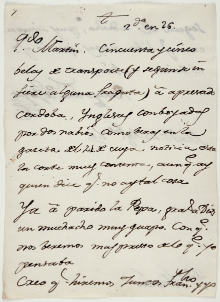 Imagen de la obra: "Carta a Martín Zapater de 23 de agosto de 1780"