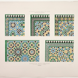 Alicatados del salón de Embajadores en los reales alcázares de la Alhambra en Granada