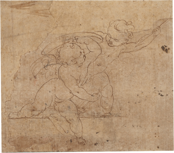 Image of the artwork: "Two putti fighting"