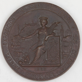 Medalla de la primera Exposición Universal de España y sus colonias, en Barcelona