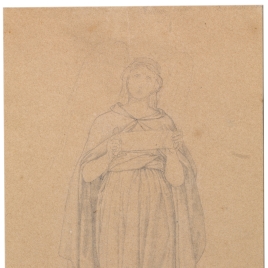 Estudio de un ángel cantor (Mater Salvatoris. Capilla de las Letanías de la Iglesia de Notre Dame de Lorette, París).