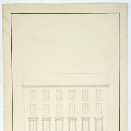 Alzado de la casa de la calle Caballero de Gracia nº 37, Madrid. Primer boceto