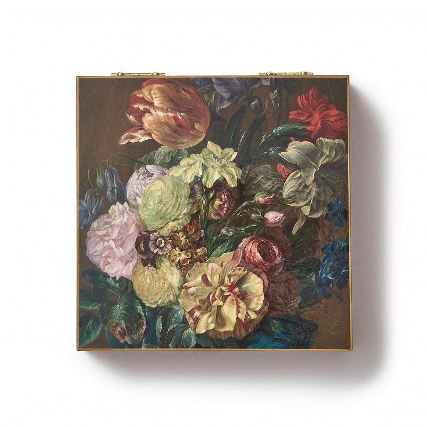 Caja de madera "Ramillete de flores"