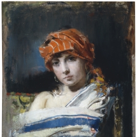 La joven del pañuelo rojo