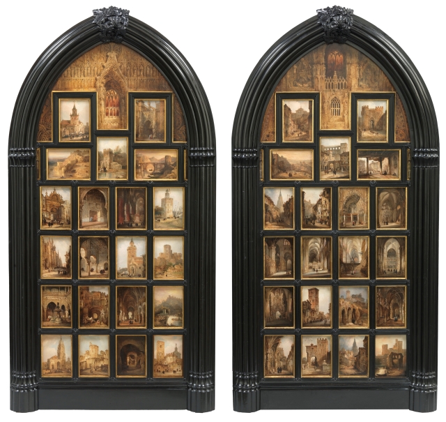 Image of the artwork: "Diptych with 42 Monumental Views of Spanish Cities"