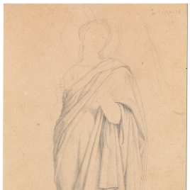 Estudio de paños para la figura de un ángel cantor (Mater Salvatoris. Capilla de las Letanías de la Iglesia de Notre Dame de Lorette, París).