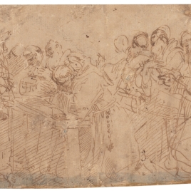 Grupo de santos franciscanos en oración
