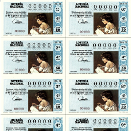 Capilla de billete de Lotería Nacional para el sorteo de 16 de agosto de 1972