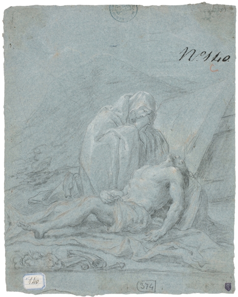 Imagen de la obra: "La Virgen arrodillada ante Cristo muerto"
