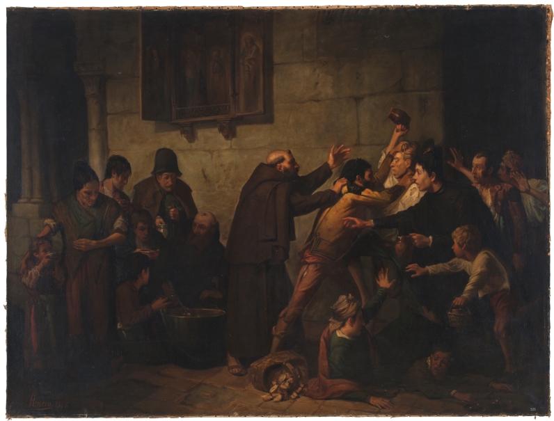 Imagen de la obra: "El reparto de la sopa en un convento de capuchinos"