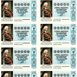 Capilla de billete de Lotería Nacional para el sorteo de 11 de junio de 1988