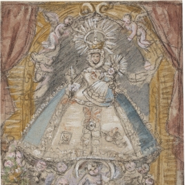 Nuestra Señora del Rescate en su altar