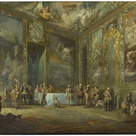 Carlos III comiendo ante su corte