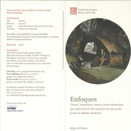 Enfoques : temas, escenarios, cosas y otros elementos que aparecen en los cuadros sin que se les preste la debida atención : salas del Museo : 2012 / Amigos del Museo del Prado.