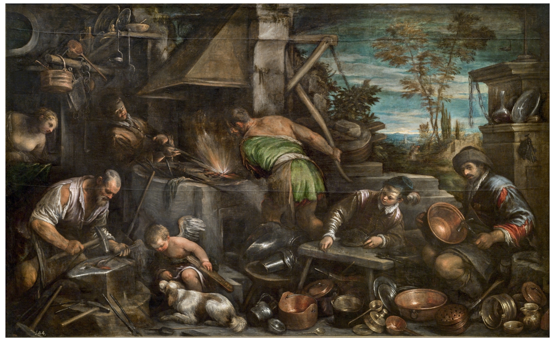 Fragua de Vulcano, La [Jacopo Bassano]
