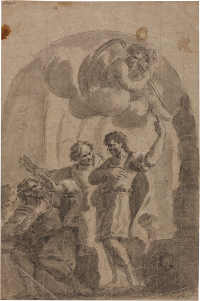 Image of the artwork: "Joseph Explaining Dreams in Prison (?) / Portrait of a Young Man"
