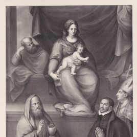 La Sagrada Familia, san Ildefonso, san Juan Evangelista y el maestro Alonso de Villegas