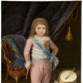 El infante Carlos María Isidro de Borbón, niño, con tambor y pandereta