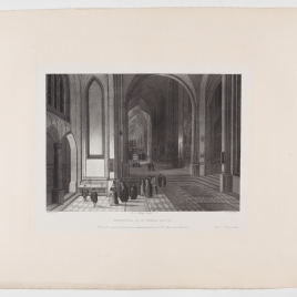 Interior de una iglesia: la ofrenda