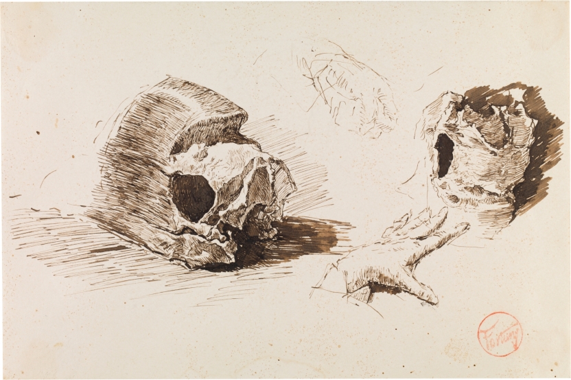 Imagen de la obra: "Dos cráneos y dos manos"