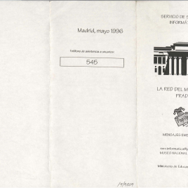 La red del Museo del Prado : servicio de sistemas informáticos : mensajes emergentes / Museo Nacional del Prado.