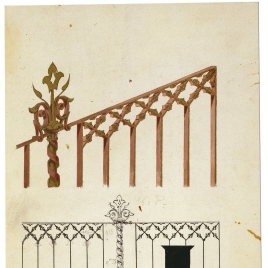 Bocetos de verja para el mausoleo del marqués del Duero