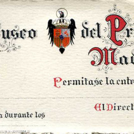 Tarjetas de visita gratuita al Museo del Prado expedidas por la Dirección.