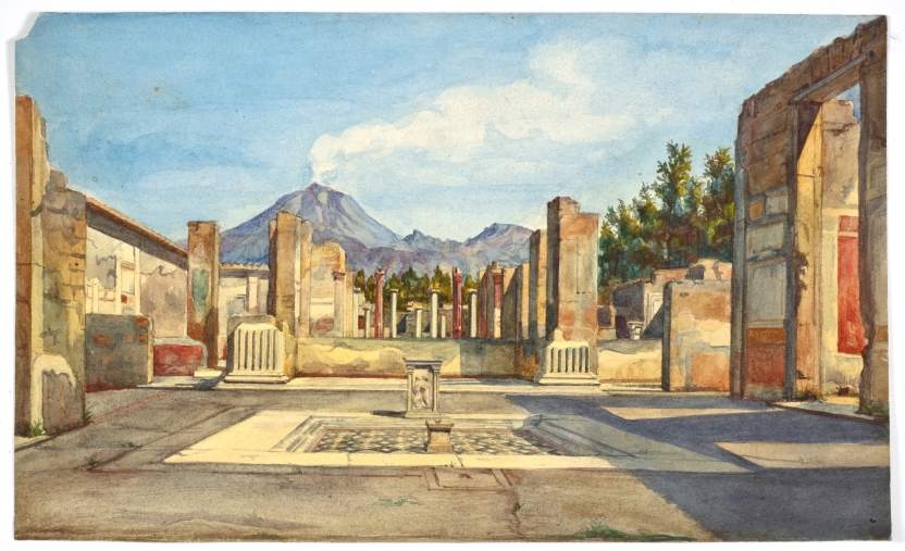 Image of the artwork: "View of Pompeii with Vesuvius in the background"
