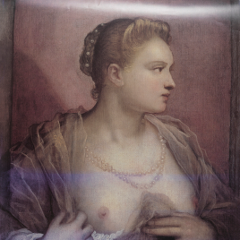 La dama que descubre el seno [Material gráfico] / fotografía: Oronoz.
