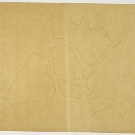 Calco del croquis de un plano del entorno de la iglesia de San Juan