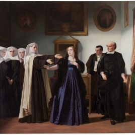 Mariana de Pineda, en el momento de despedirse de las beatas de Santa María Egipciaca, en cuyo beaterio estaba presa, para ir a la capilla