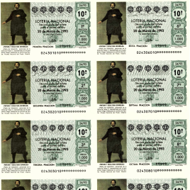 Capilla de billete de Lotería Nacional para el sorteo de 22 de mayo de 1993