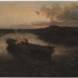 El anochecer en el lago Trasimeno
