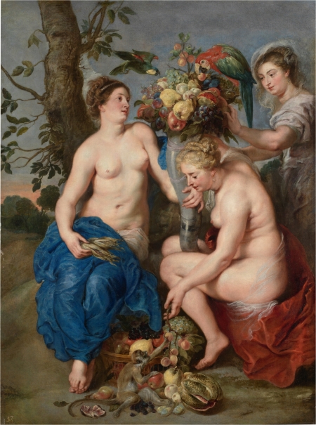 Three Nymphs with the Horn of Plety