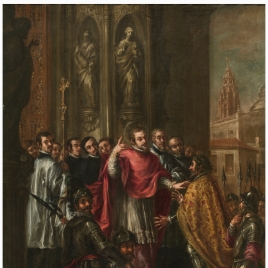 San Ambrosio niega a Teodosio la entrada al templo